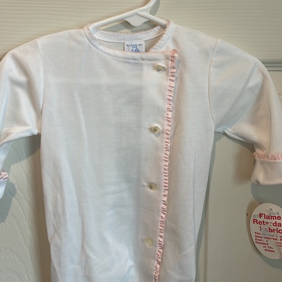 VINTAGE styled by shepherd dressing night gown white and pink RARE nwt size S - Picture 9 of 10